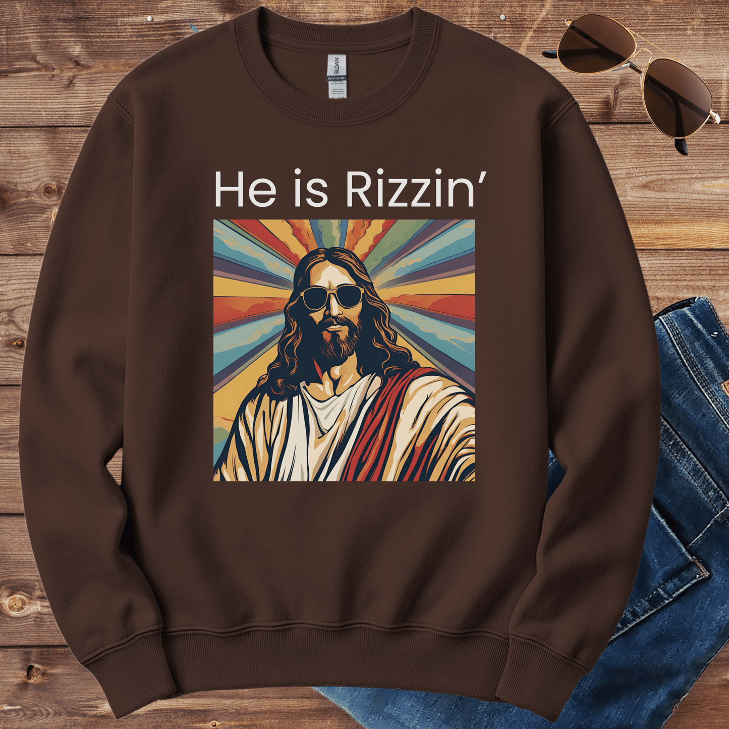 He Is Rizzin' Crewneck