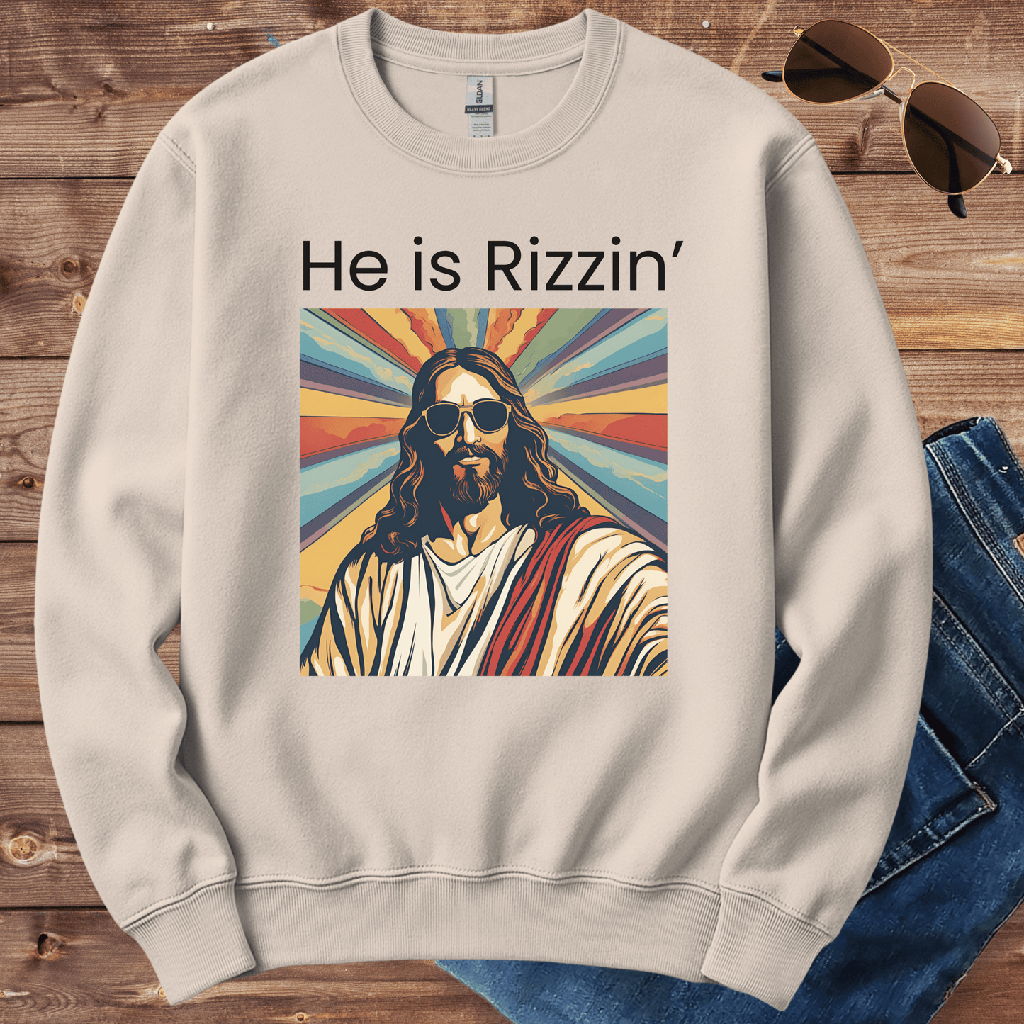 He Is Rizzin' Crewneck