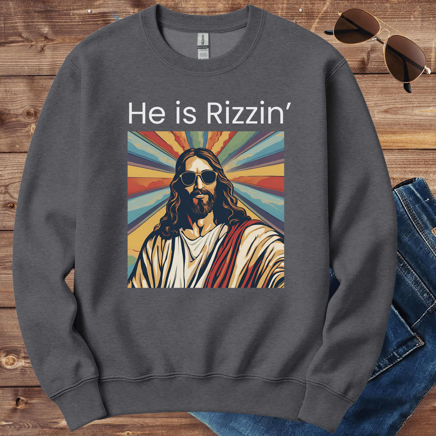 He Is Rizzin' Crewneck