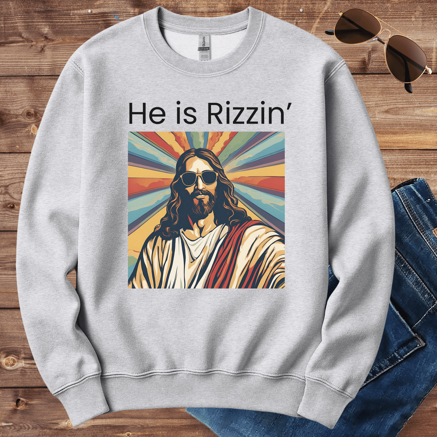 He Is Rizzin' Crewneck
