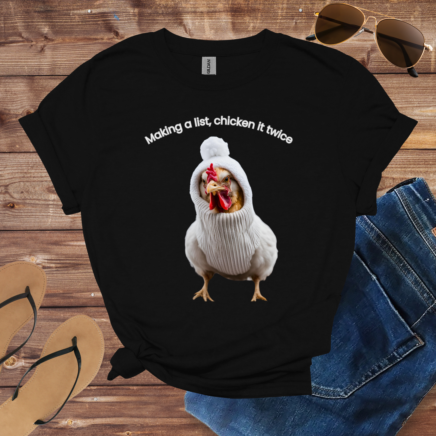 Chicken Holiday List Shirt