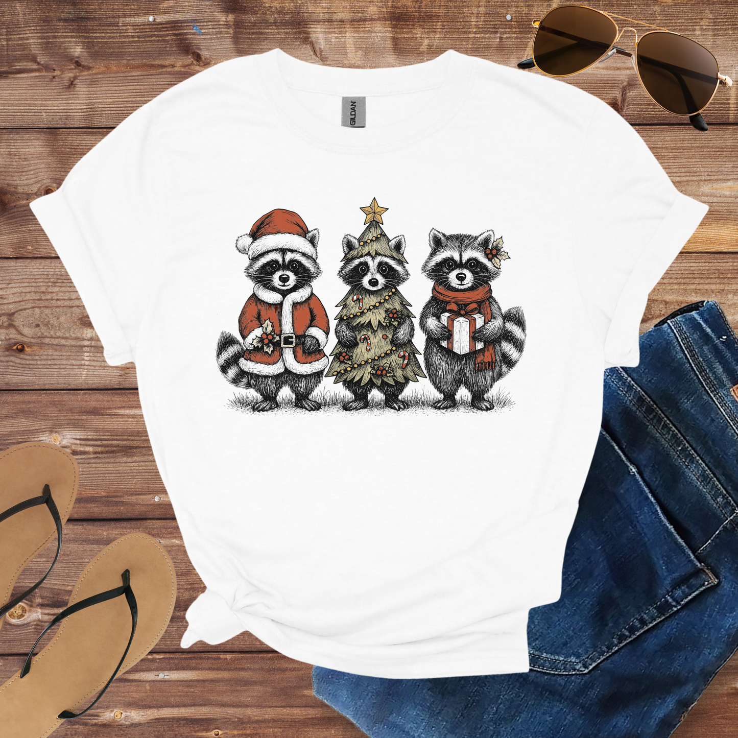 Christmas Raccoon Trio Shirt