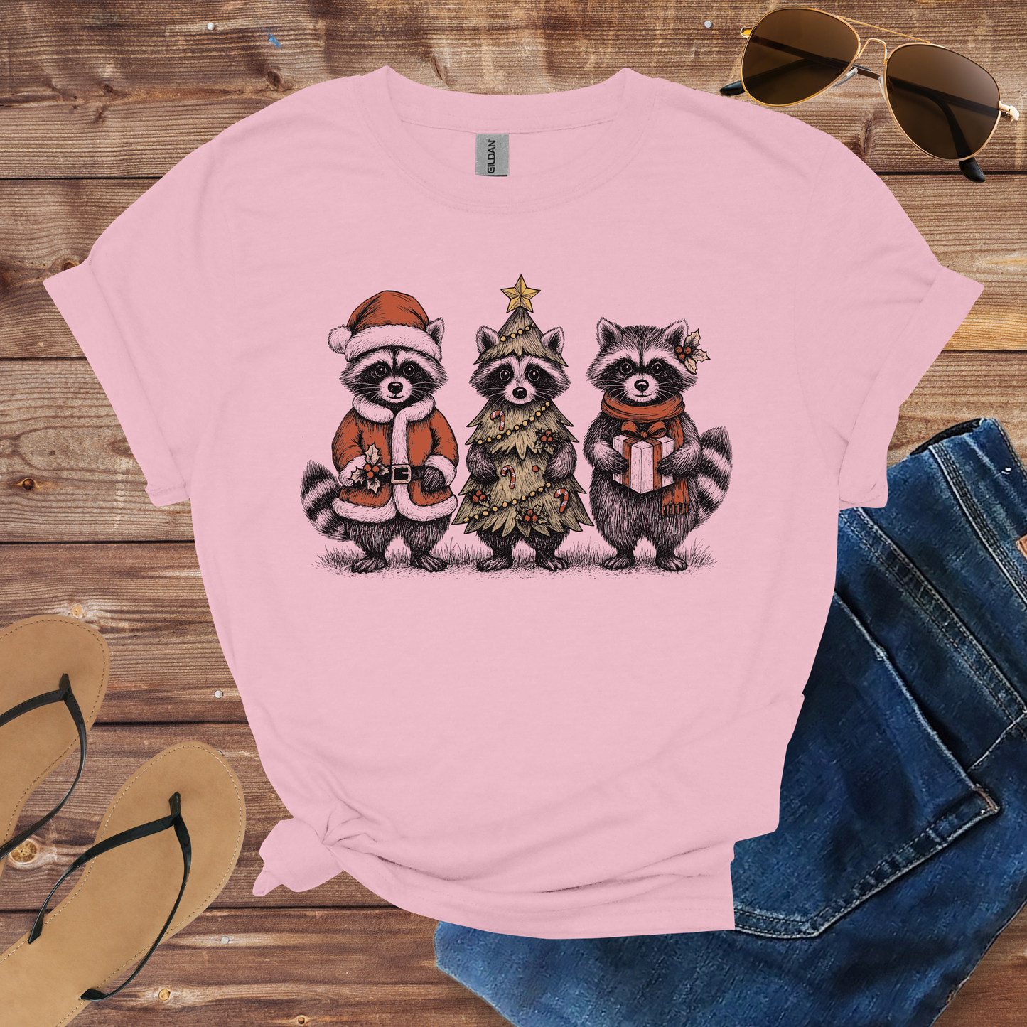 Christmas Raccoon Trio Shirt