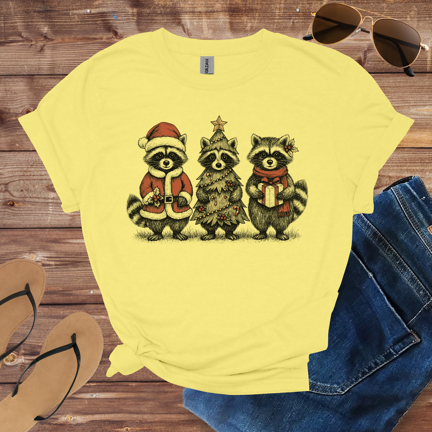 Christmas Raccoon Trio Shirt