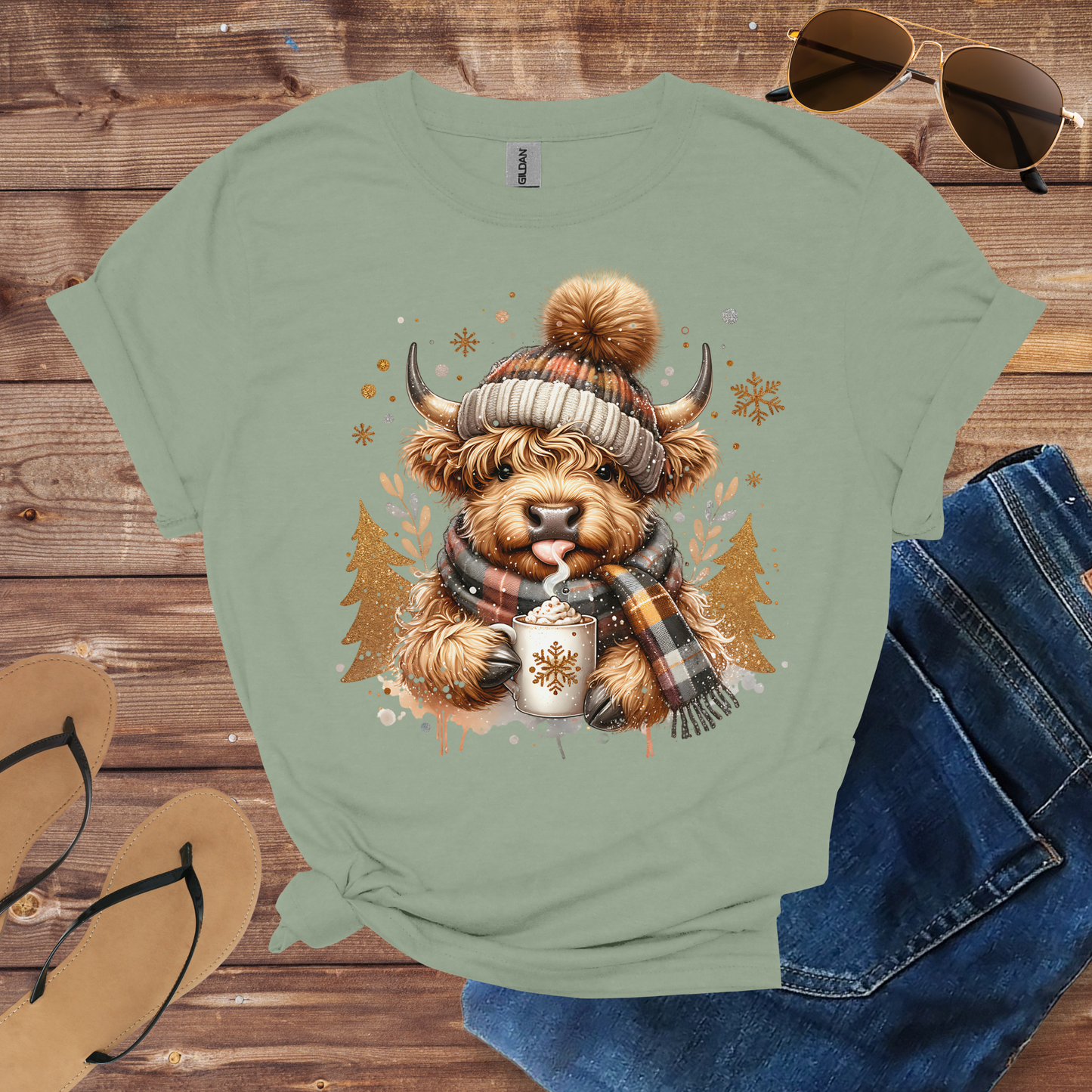 Cozy Winter Cow Shirt