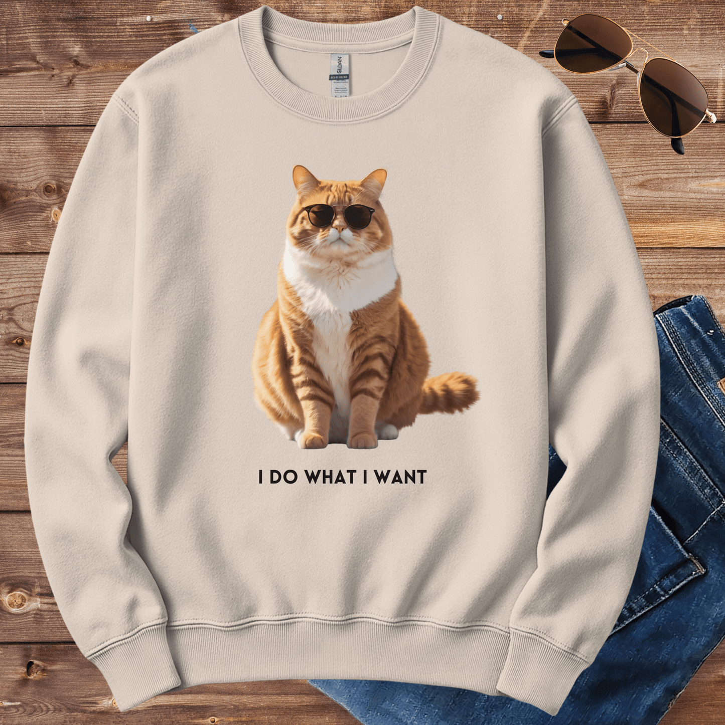 Sunglasses Cat Crewneck