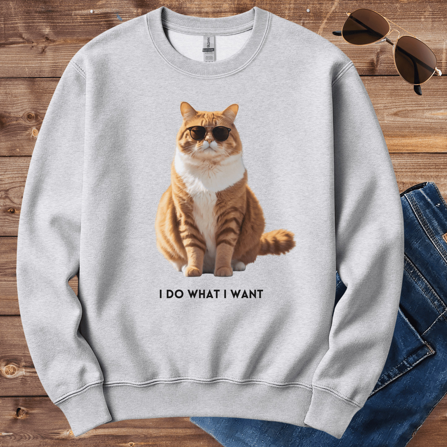 Sunglasses Cat Crewneck