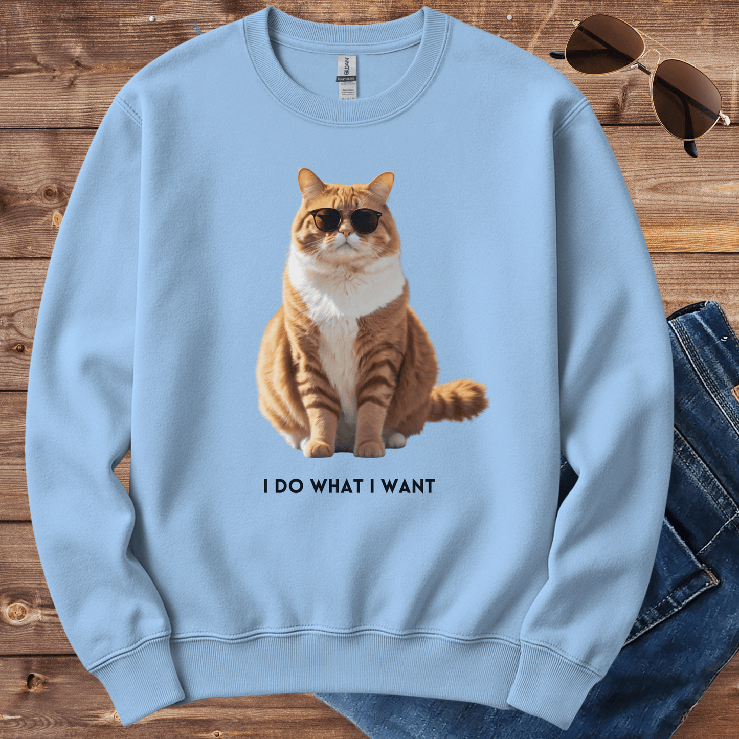 Sunglasses Cat Crewneck