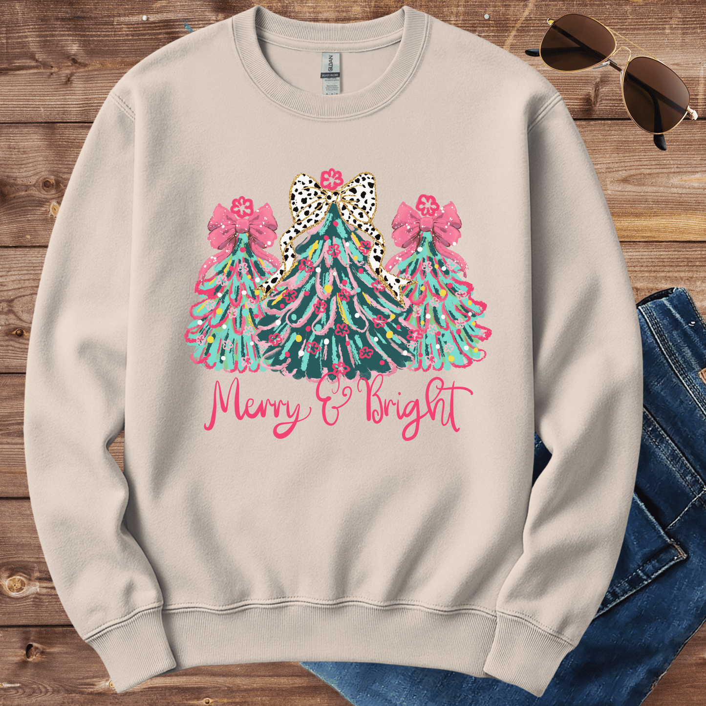Merry And Bright Christmas Crewneck