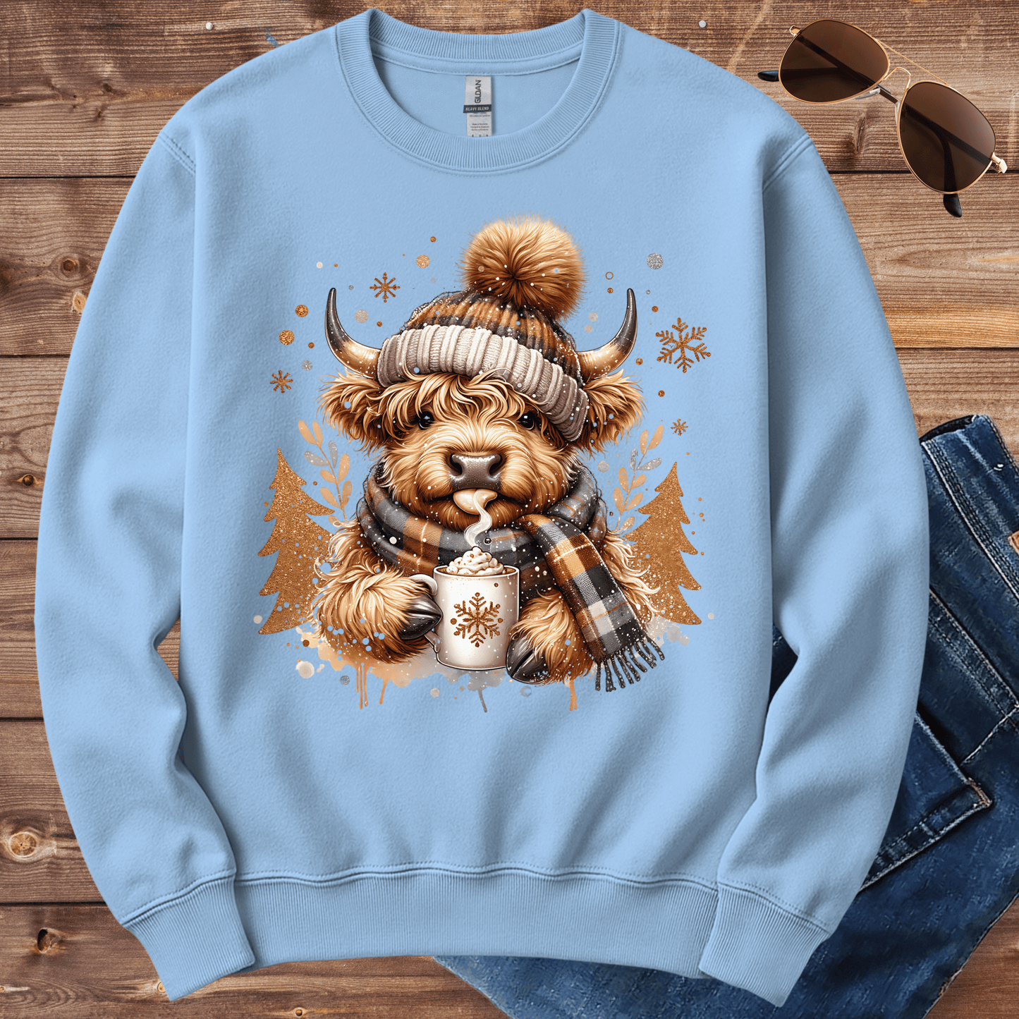 Cozy Winter Cow Crewneck