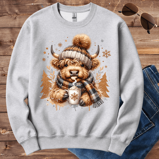 Cozy Winter Cow Crewneck