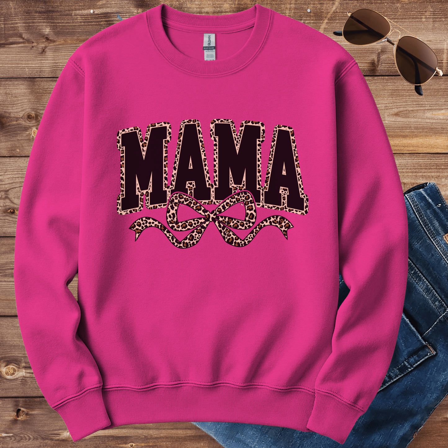 Leopard Print Mama Crewneck