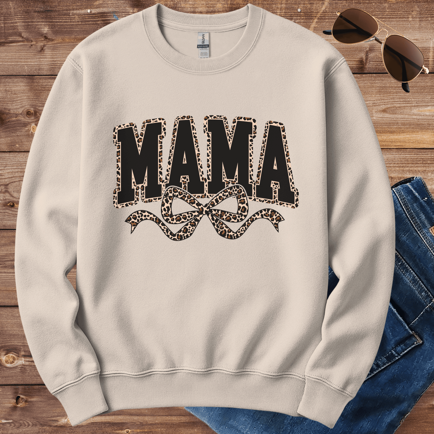 Leopard Print Mama Crewneck