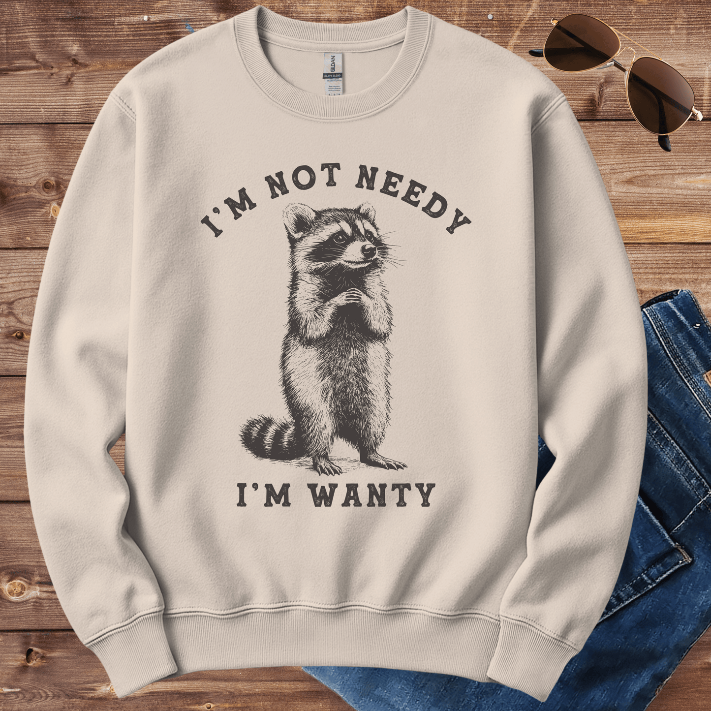Wanty Raccoon Crewneck