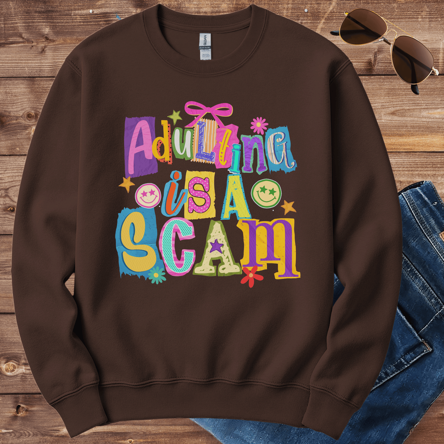Adulting Is A Scam Crewneck