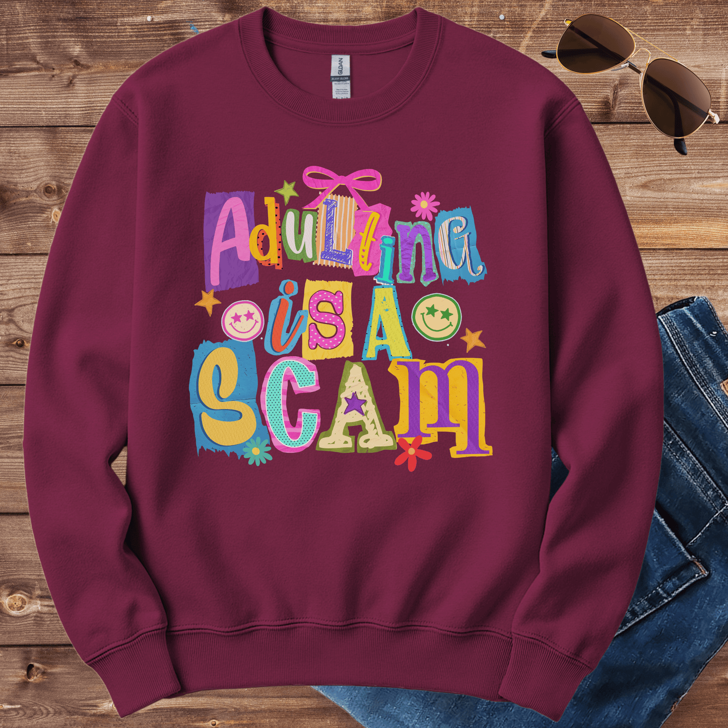 Adulting Is A Scam Crewneck